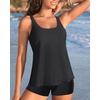 image:imageTalisea Women Flowy Tankini Swimsuit  Two Piece Bathing Suit with Shorts 2025 SwimwearBlack