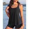 image:imageTalisea Women Flowy Tankini Swimsuit  Two Piece Bathing Suit with Shorts 2025 SwimwearBlack