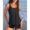image:imageTalisea Women Flowy Tankini Swimsuit  Two Piece Bathing Suit with Shorts 2025 SwimwearBlack
