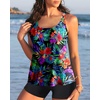 image:imageTalisea Women Flowy Tankini Swimsuit  Two Piece Bathing Suit with Shorts 2025 SwimwearBlack Floral