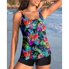 image:imageTalisea Women Flowy Tankini Swimsuit  Two Piece Bathing Suit with Shorts 2025 SwimwearBlack Floral