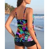 image:imageTalisea Women Flowy Tankini Swimsuit  Two Piece Bathing Suit with Shorts 2025 SwimwearBlack Floral