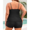 image:imageTalisea Womens Plus Size Tankini with Shorts 2024 Two Piece Swimsuit Tummy Control Bathing Suit Deep V Neck SwimwearLeopard