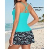 image:imageTalisea Womens Tankini Bathing Suits with Skirt Two Piece Tummy Control Swimsuits Ladies SwimwearAqua and Flower