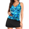 image:imageTalisea Womens Tankini Bathing Suits with Skirt Two Piece Tummy Control Swimsuits Ladies SwimwearBlue Leaf