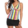 image:imageTalisea Womens Tankini Bathing Suits with Skirt Two Piece Tummy Control Swimsuits Ladies SwimwearColorful Stripes