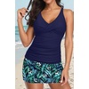image:imageTalisea Womens Tankini Bathing Suits with Skirt Two Piece Tummy Control Swimsuits Ladies SwimwearNavy Leaves