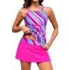 image:imageTalisea Womens Tankini Bathing Suits with Skirt Two Piece Tummy Control Swimsuits Ladies SwimwearPink Striped 01