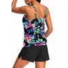 image:imageTalisea Womens Tankini Swimsuits with Shorts  2 Piece Bathing Suits with Pocket Boyshorts Blouson Tummy Control SwimwearColorful Floral