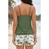 image:imageTalisea Womens Tankini Swimsuits with Shorts  2 Piece Bathing Suits with Pocket Boyshorts Blouson Tummy Control SwimwearGreen Palm Tree