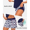 image:imageTalisea Womens Tankini Swimsuits with Shorts  2 Piece Bathing Suits with Pocket Boyshorts Blouson Tummy Control SwimwearNavy Geometric