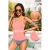 image:imageTalisea Womens Tankini Top Only Tummy Control Bathing Suits Top U Neck Swimwear Tops No BottomCoral Pink