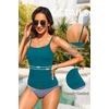 image:imageTalisea Womens Tankini Top Only Tummy Control Bathing Suits Top U Neck Swimwear Tops No BottomTeal