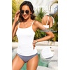 image:imageTalisea Womens Tankini Top Only Tummy Control Bathing Suits Top U Neck Swimwear Tops No BottomWhite