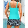 image:imageTalisea Womens Two Piece Tankini Bathing Suits with Skirt Tummy Control Swimsuits Ladies SwimwearAqua and Floral