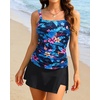 image:imageTalisea Womens Two Piece Tankini Bathing Suits with Skirt Tummy Control Swimsuits Ladies SwimwearBlue Floral