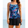 image:imageTalisea Womens Two Piece Tankini Bathing Suits with Skirt Tummy Control Swimsuits Ladies SwimwearBlue Floral