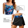 image:imageTalisea Womens Two Piece Tankini Bathing Suits with Skirt Tummy Control Swimsuits Ladies SwimwearBlue Floral