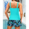 image:imageTalisea Womens Two Piece Tankini Bathing Suits with Skirt Tummy Control Swimsuits Ladies SwimwearBlue Leaves