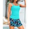 image:imageTalisea Womens Two Piece Tankini Bathing Suits with Skirt Tummy Control Swimsuits Ladies SwimwearBlue Leaves