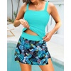 image:imageTalisea Womens Two Piece Tankini Bathing Suits with Skirt Tummy Control Swimsuits Ladies SwimwearBlue Leaves