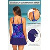 image:imageTalisea Womens Two Piece Tankini Bathing Suits with Skirt Tummy Control Swimsuits Ladies SwimwearBlue Purple Leaves