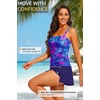 image:imageTalisea Womens Two Piece Tankini Bathing Suits with Skirt Tummy Control Swimsuits Ladies SwimwearBlue Purple Leaves