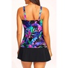 image:imageTalisea Womens Two Piece Tankini Bathing Suits with Skirt Tummy Control Swimsuits Ladies SwimwearBlue and Pink Floral
