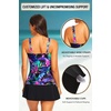 image:imageTalisea Womens Two Piece Tankini Bathing Suits with Skirt Tummy Control Swimsuits Ladies SwimwearBlue and Pink Floral