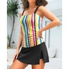 image:imageTalisea Womens Two Piece Tankini Bathing Suits with Skirt Tummy Control Swimsuits Ladies SwimwearColorful Striped