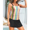 image:imageTalisea Womens Two Piece Tankini Bathing Suits with Skirt Tummy Control Swimsuits Ladies SwimwearColorful Striped