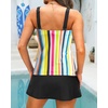 image:imageTalisea Womens Two Piece Tankini Bathing Suits with Skirt Tummy Control Swimsuits Ladies SwimwearColorful Striped