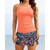 image:imageTalisea Womens Two Piece Tankini Bathing Suits with Skirt Tummy Control Swimsuits Ladies SwimwearOrange Floral