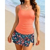 image:imageTalisea Womens Two Piece Tankini Bathing Suits with Skirt Tummy Control Swimsuits Ladies SwimwearOrange Floral