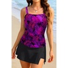 image:imageTalisea Womens Two Piece Tankini Bathing Suits with Skirt Tummy Control Swimsuits Ladies SwimwearPurple Leaves