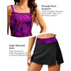 image:imageTalisea Womens Two Piece Tankini Bathing Suits with Skirt Tummy Control Swimsuits Ladies SwimwearPurple Leaves