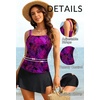 image:imageTalisea Womens Two Piece Tankini Bathing Suits with Skirt Tummy Control Swimsuits Ladies SwimwearPurple Leaves