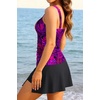 image:imageTalisea Womens Two Piece Tankini Bathing Suits with Skirt Tummy Control Swimsuits Ladies SwimwearPurple Leaves