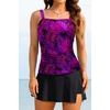 image:imageTalisea Womens Two Piece Tankini Bathing Suits with Skirt Tummy Control Swimsuits Ladies SwimwearPurple Leaves