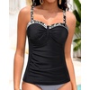 image:imageTalisea Womens Underwire Tummy Control Swimsuit Top with Push Up  No Bottom IncludedBlack Floral
