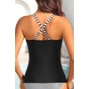 image:imageTalisea Womens Underwire Tummy Control Swimsuit Top with Push Up  No Bottom IncludedBlack White Stripes