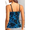 image:imageTalisea Womens Underwire Tummy Control Swimsuit Top with Push Up  No Bottom IncludedBlue Black Leaves