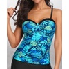 image:imageTalisea Womens Underwire Tummy Control Swimsuit Top with Push Up  No Bottom IncludedBlue Leaves