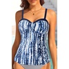 image:imageTalisea Womens Underwire Tummy Control Swimsuit Top with Push Up  No Bottom IncludedBlue Tie Dye