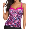 image:imageTalisea Womens Underwire Tummy Control Swimsuit Top with Push Up  No Bottom IncludedPink Flower