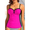 image:imageTalisea Womens Underwire Tummy Control Swimsuit Top with Push Up  No Bottom IncludedPink and Black