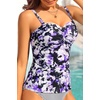 image:imageTalisea Womens Underwire Tummy Control Swimsuit Top with Push Up  No Bottom IncludedPurple Flowers