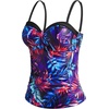 image:imageTalisea Womens Underwire Tummy Control Swimsuit Top with Push Up  No Bottom IncludedPurple Leaves