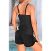image:imageTankini Bathing Suits with Shorts  High Neck Tankini Swimsuits Two Piece with Two Side Pockets Tummy Control Swimwear 2025Black