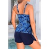 image:imageTankini Bathing Suits with Shorts  High Neck Tankini Swimsuits Two Piece with Two Side Pockets Tummy Control Swimwear 2025Blue Paisley